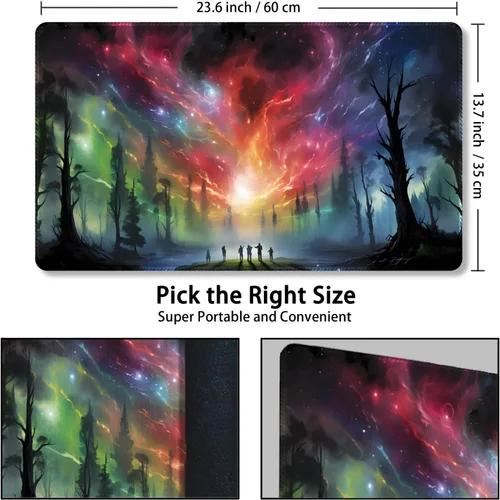 Miniatura 3 de Tapete de juego para MTG, con bolsas de almacenamiento gratis, tapete de juego de 24 x 14 pulgadas, TCG y alfombrillas de juego de mesa para Nubes