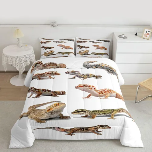 Miniatura 12 de Feelyou juego de ropa de cama con diseño de ciervo para niños y niñas, tamaño twin, con huella de pata de ciervo, juego de edredón ultra suave