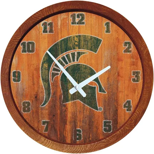 Miniatura 34 de The Fan-Brand NCAA Oklahoma Sooners: Reloj de pared con parte superior de barril de imitación para decoración de bar, decoración de fiesta