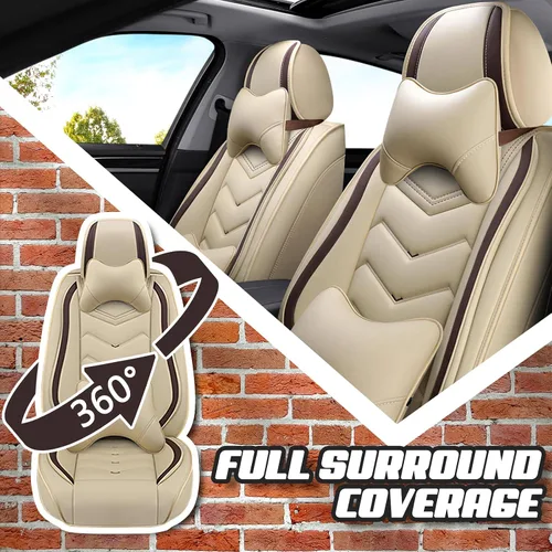 Miniatura 3 de ADERN Fundas de asiento de automóvil para Nissan Altima 2001-2026, funda de asiento de automóvil de piel de napa premium, elegantes fundas de Beige