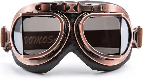 Miniatura 20 de Gafas Vintage para Motocicleta Antivaho y Antiimpacto Protección UV Gafas de Aviador Piloto, Adulto Carreras Voladores Equitación Arena y Polvo