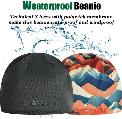 Miniatura 4 de Gorro de invierno resistente a la intemperie Gorro reversible impermeable y resistente al viento Sombrero de calavera para senderismo