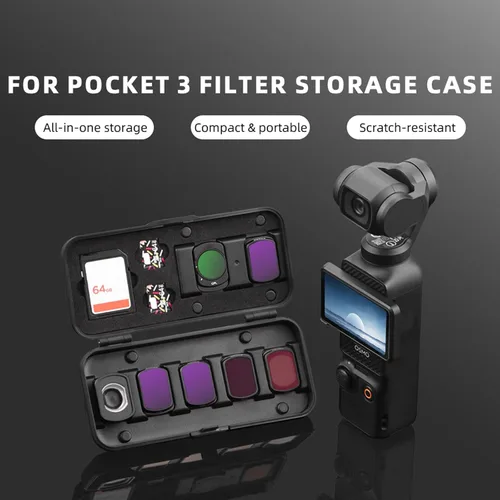 Miniatura 2 de Estuche rígido para filtro de lente DJI Osmo Pocket 3, a prueba de polvo y resistente al agua Bolsa de almacenamiento de filtro de lente de cámara