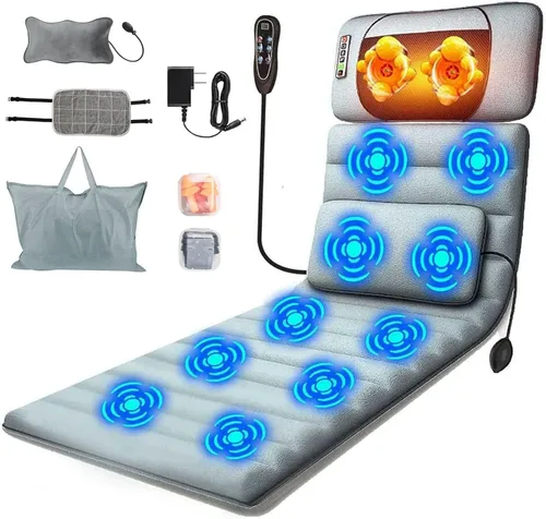 Miniatura 14 de TeqHome Tapete de Masaje de Cuerpo Completo con Calor y Almohada de Masaje Shiatsu Movible para Cuello y Espalda, Almohadilla de Masaje con Almohada