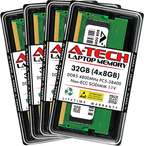 Miniatura 20 de A-Tech Kit de 16 GB (2 x 8 GB) DDR5 5600 MHz PC5-44800 CL46 SODIMM 1.1V sin ECC sin búfer SO-DIMM 262-Pin Computadora portátil Módulos