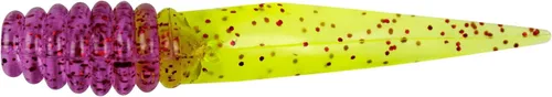 Miniatura 40 de Bobby Garland Slab Slay'R Señuelo de pesca de plástico suave para crappie, equipo de pesca y accesorios, 2 pulgadas, Chartreuse Silver Chartreuse