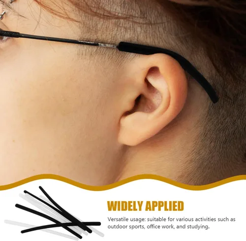 Miniatura 2 de 4 pares de puntas de silicona para patillas, agarres antideslizantes para las orejas para marcos de metal finos, reemplazo de retenedor de gafas
