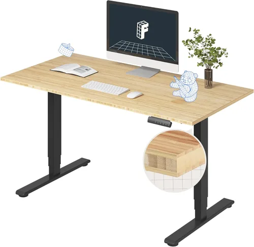 Miniatura 14 de FlexiSpot E6 Bamboo - Escritorio eléctrico de pie de 3 etapas con motor dual de 48 x 24 pulgadas, soporta 220 libras, altura ajustable con ajustes
