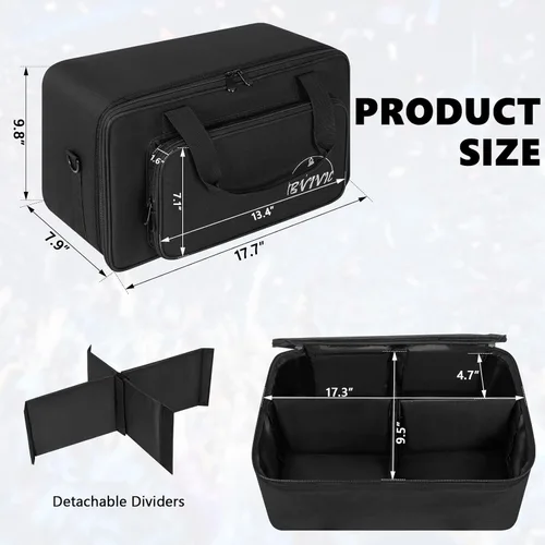 Miniatura 2 de IBVIVIC Bolsa para Focos de 4 Par 5/16' Pañalera Acolchada para Iluminación de Escenario con Separadores, Asa, Correas, Negra