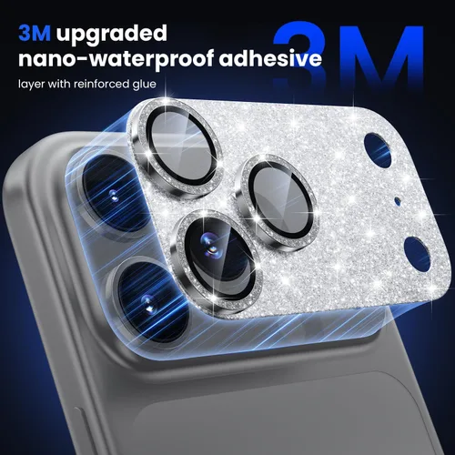 Miniatura 3 de WSKEN Protector de lente de cámara para iPhone 17 Pro, [grado militar inastillable] [fuerte adherencia] protector de pantalla de cámara de vidrio