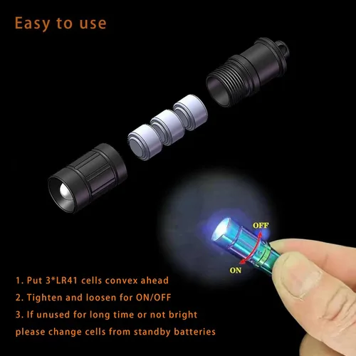 Miniatura 7 de e1 Llavero Linterna Más Pequeña Micro Mini Pequeño Llavero Luz Duradera Luz de Seguridad para Llevar Todos los Días Emergencias al Aire Libre Pasear