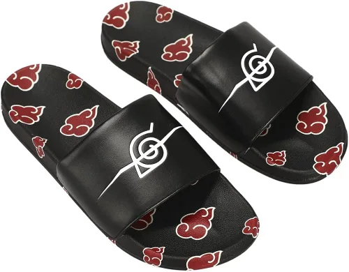 Miniatura 3 de Naruto Shippuden Akatsuki Red Cloud Symbol - Sandalias para hombre Negro