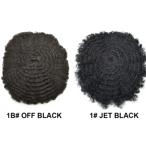 Miniatura 7 de Afro - Toupee - Toupee para hombre, encaje suizo, rizado, para hombres negros, hombres afroamericanos, todos los encajes, sistemas de reemplazo
