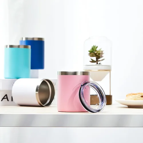 Miniatura 7 de MEWAY Paquete de 8 tazas reutilizables aisladas de acero inoxidable de 12 onzas, taza de café duradera de doble pared, capa en polvo, para café