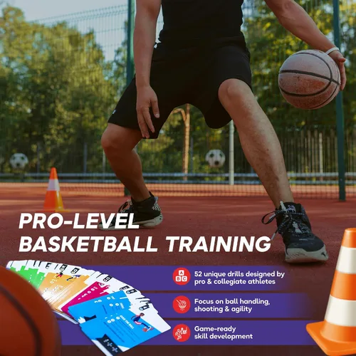 Miniatura 2 de Kick Deck HoopDeck de UVU Training - Programa de entrenamiento de baloncesto de 52 cartas para todos los niveles de habilidad y edades - Desarrollo