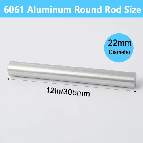 Miniatura 3 de 7/8" 6061 aluminio redondo Rod 12" largo sólido T6511 sacó la barra del torno Stock