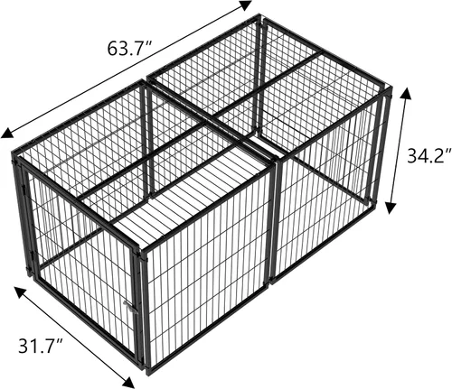 Miniatura 3 de Rophefx Jaula grande para perros, jaulas de metal de 63.7 pulgadas, perreras para perros grandes y medianos, jaula extra grande para interiores