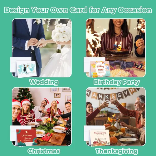 Miniatura 6 de Ohuhu Paquete de 50 tarjetas y sobres blancos en blanco, cartulina plegada pesada de 4.25 x 5.5 pulgadas y sobres A2 para tarjetas de felicitación