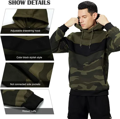 Miniatura 3 de LBL - Sudaderas con capucha para hombre, de mezcla suave, con forro polar, con bolsillo tipo canguro