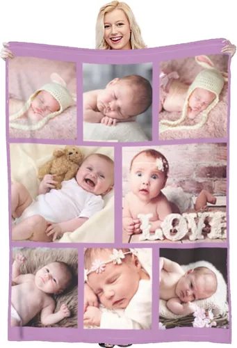 Miniatura 12 de Manta personalizada con foto y texto, manta personalizada con imagen, manta de franela para regalos personalizados para niños, adultos, amigos