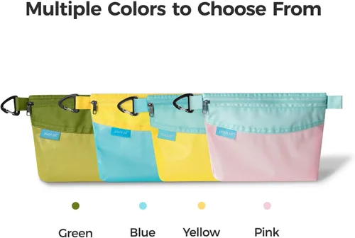 Miniatura 2 de Pack all bolsa con cremallera de material resistente al agua, bolsa de malla con cremallera para almacenamiento, viajes, oficina (pequeña, rosa)
