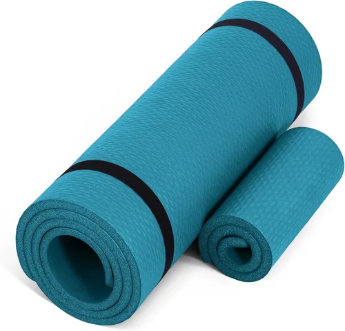Miniatura 12 de CAP Barbell Colchoneta de yoga y ejercicio de alta densidad de 1/2 pulgada con correa Múltiples opciones