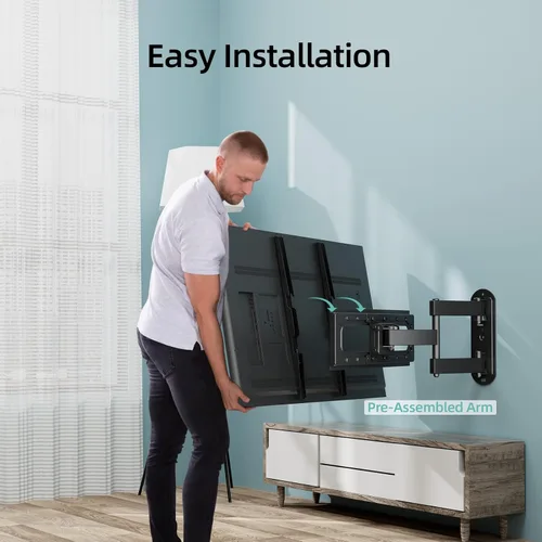 Miniatura 7 de HCMOUNTING Soporte de pared para TV al aire libre de movimiento completo resistente a la intemperie para televisores planos/curvados de 26-65