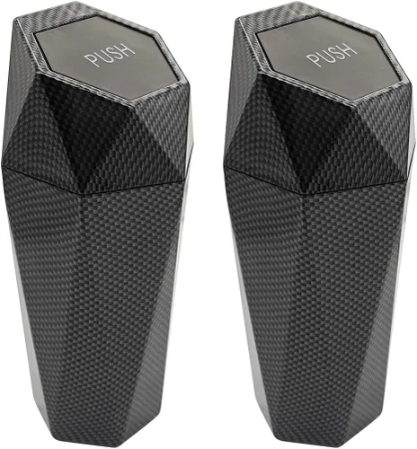 Cubo de basura para automóvil con tapa, pequeño cubo de basura portátil a prueba de fugas, diseño de mini diamante, contenedores de basura fibra de