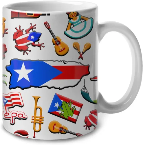 Miniatura 15 de Lotacy Taza de café con símbolos de Cuba con bandera de mapa, taza de cerámica de bandera cubana de 11 onzas, recuerdo de Cuba y regalos, idea
