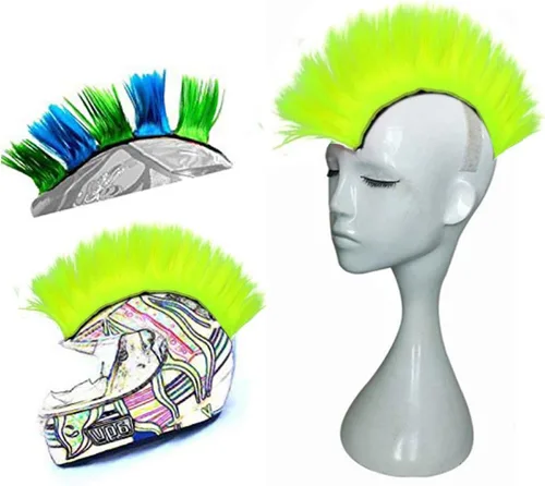 Miniatura 11 de Helmet Hawks Mohawk Pelucas sintéticas para bicicleta/casi casco/palo reutilizable diseño