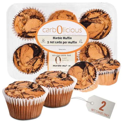 Miniatura 13 de Muffins de capuchino bajos en carbohidratos (paquete de 6) por Carb-o-licious, deliciosos muffins keto con solo 2 carbohidratos netos cada uno