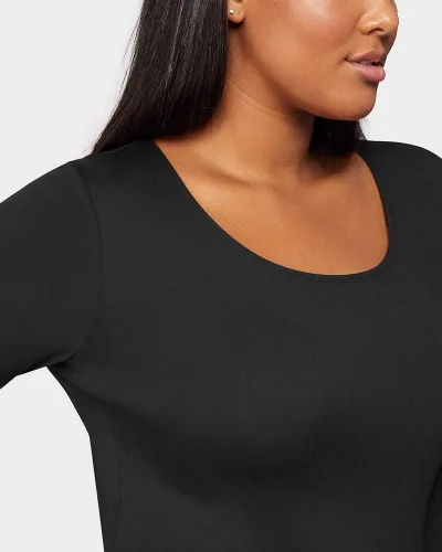 Miniatura 3 de 32 Degrees Heat - Camiseta de manga larga con cuello redondo para mujer, ultra suave, térmica, ligera