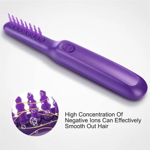 Miniatura 2 de ZJchao Cepillo desenredante eléctrico, para cabello rizado, grueso, lacio, uso húmedo y seco, alta concentración de iones negativos, función