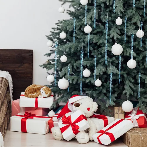 Miniatura 7 de Boao Carámbano de vidrio de 3.5 a 7.8 pulgadas, adornos de Navidad de carámbano de vidrio torcido, decoraciones colgantes (azul claro, 25 unidades)