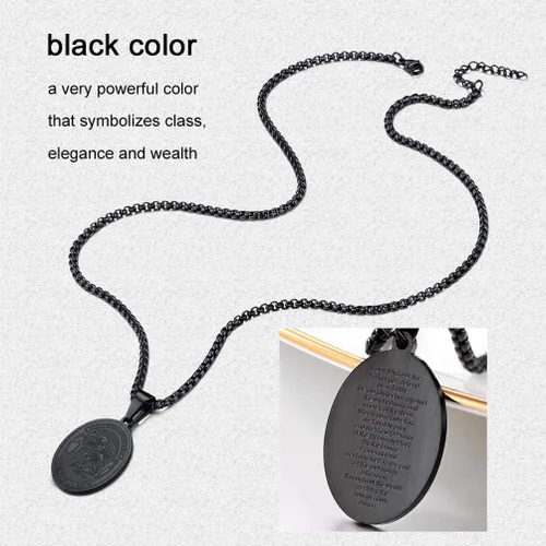 Miniatura 4 de Prosteel. - Collar con dije y cadena de San Miguel Arcángel, joyería religiosa católica.