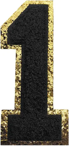 Miniatura 65 de GYGYL - 3 parches de letras deportivas de felpilla con purpurina, parches para planchar de tamaño grande para decoración de disfraces