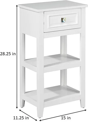 Miniatura 3 de Elegant Home Fashions Dawson gabinete sobre piso, Madera, Blanco