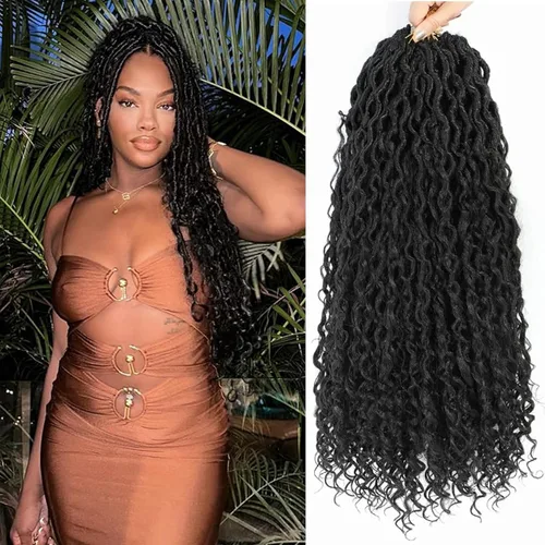 Miniatura 141 de Alicoco Goddess Locs Cabello de Ganchillo 12 Pulgadas 8 Paquetes Rastas Sintéticas de Ganchillo Para Mujeres Rastas Suaves Boho Pre-enrolladas River