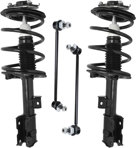 Miniatura 76 de Detroit Axle - Kit de 4 barras estabilizadoras delanteras para Ford F-150 2021 2022 2023 2024, 2 puntales con resorte helicoidal, 2 eslabones