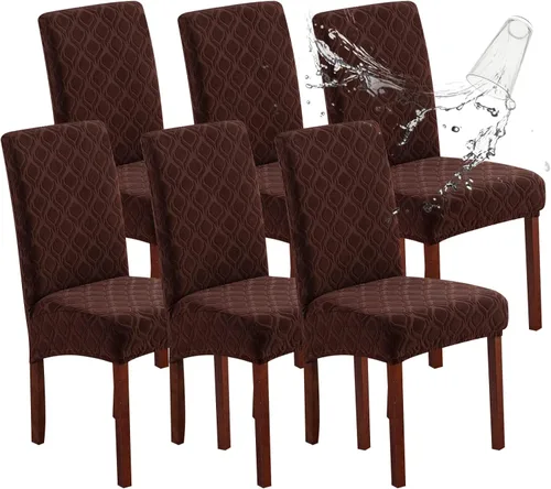 Miniatura 43 de Genina Fundas impermeables para sillas de comedor, fundas elásticas de jacquard para sillas de comedor, extraíbles y lavables, protector de silla