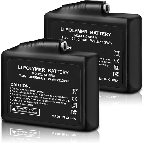 Baterías recargables de polímero de litio de 7.4 V 3000 mAh para guantes calentados con batería, 2 baterías de polímero de litio para calcetines