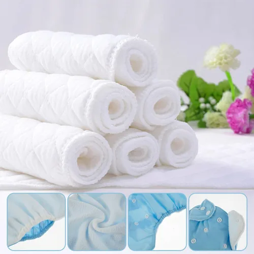 Miniatura 2 de 7 pañales de tela para bebé, pañales de bolsillo reutilizables, lavables, ajustables, súper absorbentes, pañales cómodos multicolor, pañales
