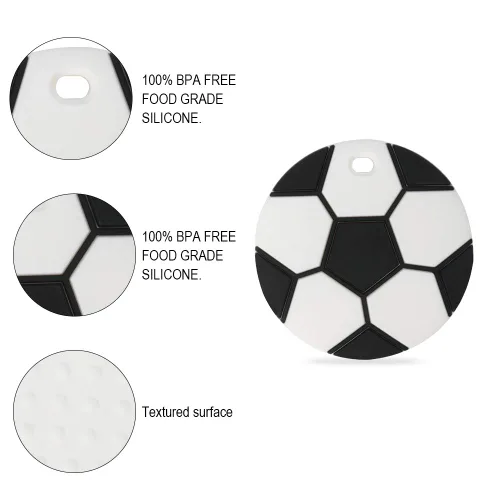 Miniatura 2 de Mordedor de silicona deportivo para bebés, juguetes sensoriales para masticar, sin BPA, suaves y eficaces, juguetes para aliviar el dolor