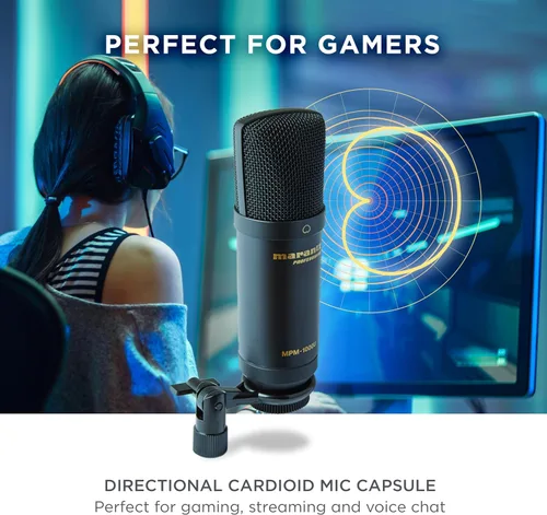 Miniatura 5 de Marantz Professional MPM-1000U - Micrófono de condensador USB para juegos, streaming y podcasting - Interfaz de audio incorporada, soporte