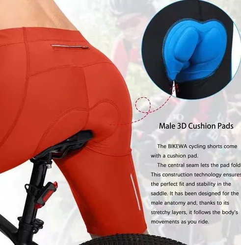 Miniatura 4 de Bikewa - Pantalones cortos de ciclismo para hombre, con acolchado 3D, para ciclismo de carretera o montaña, FPU 50+, bolsillos con cremallera