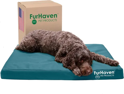 Miniatura 12 de Furhaven Cama ortopédica resistente al agua para perros grandes con funda extraíble lavable, para perros de hasta 95 libras – Colchón de lona Oxford