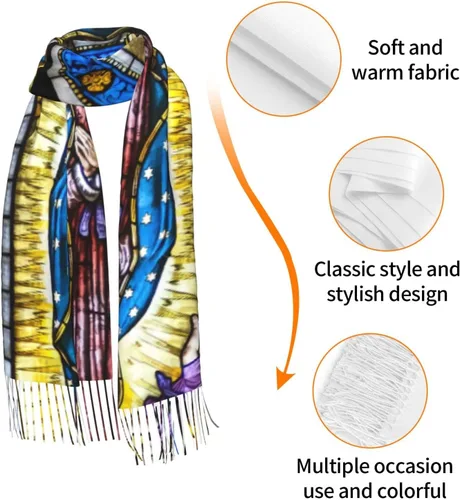 Miniatura 6 de Waygotee Our Lady Of Guadalupe Virgin Mary Soft Cashmere - Bufandas ligeras para mujer, chales grandes y envolturas