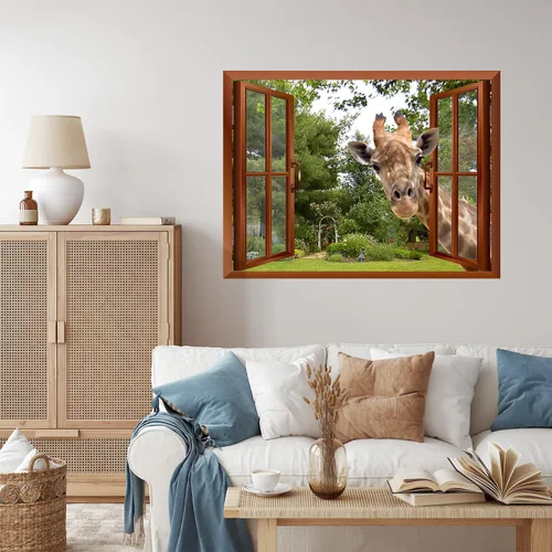 Miniatura 23 de Wall26 - Adhesivo para pared / Mural para pared, extraíble, diseño de río en un pueblo tranquilo, decoración para pared, vista creativa de ventana