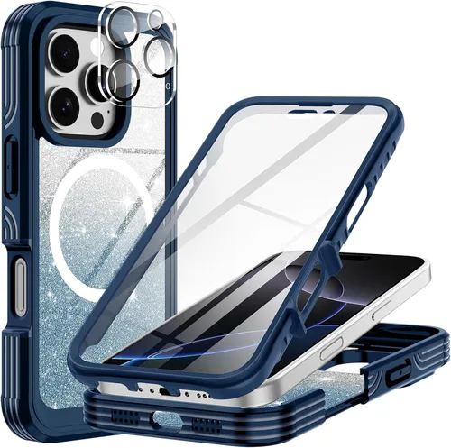 Miniatura 29 de Hekodonk Funda para iPhone 15 Pro Max, compatible con Magsafe [protector de pantalla de vidrio templado integrado y protección de lente de cámara]