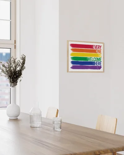 Miniatura 5 de HAUS AND HUES Pride Artwork - Arte de pared de arco iris, decoración de orgullo gay, decoración de pared, decoración del mes del orgullo, regalos